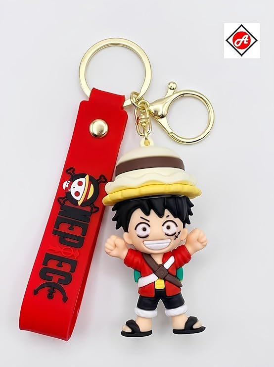 Monkey D. Luffy Anime Keychain – One Piece Inspired Soft Rubber Keyring with Strap - Image 5