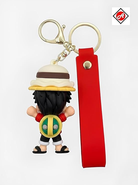 Monkey D. Luffy Anime Keychain – One Piece Inspired Soft Rubber Keyring with Strap - Image 3