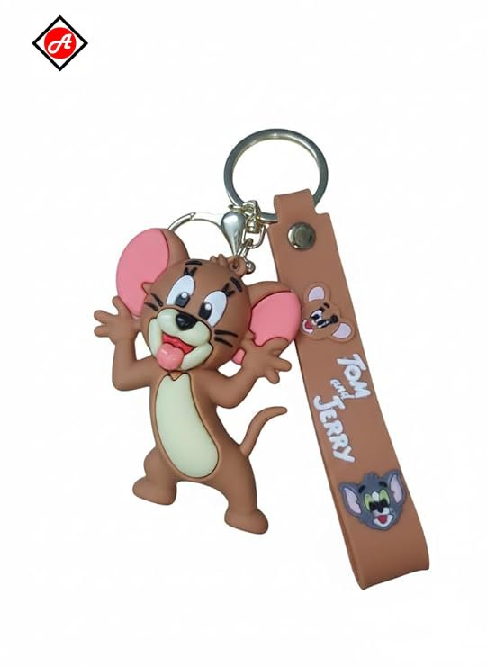 Tom & Jerry Keychain Set (2 Pieces) – Cute Rubber Cartoon Keyrings for Bags & Kids - Image 3