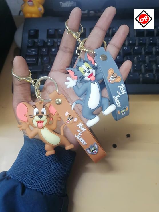 Tom & Jerry Keychain Set (2 Pieces) – Cute Rubber Cartoon Keyrings for Bags & Kids - Image 4