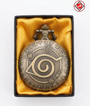 Naruto Inspired Metal Pocket Watch and Keyring